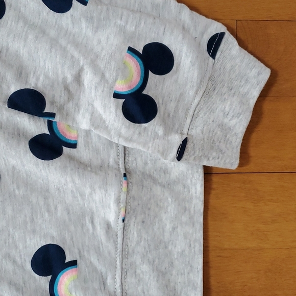 Womens Disney Mickey Mouse Rainbow 🌈 Ears Sleep Pajama Top Shirt Size Small NWT - Picture 3 of 3